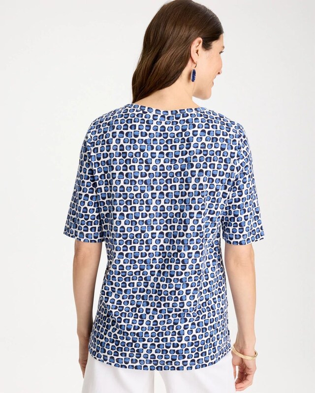 Cotton Slub Printed Henley Tee - image 3